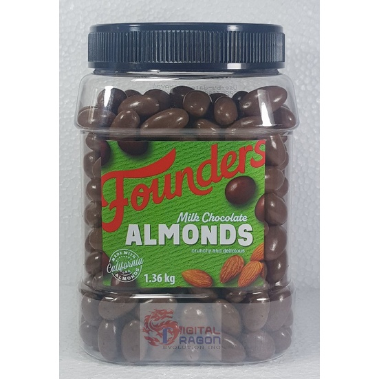 FOUNDERS MILK CHOCOLATE ALMONDS CRUNCHY AND DELICIOUS 1.36kg Shopee