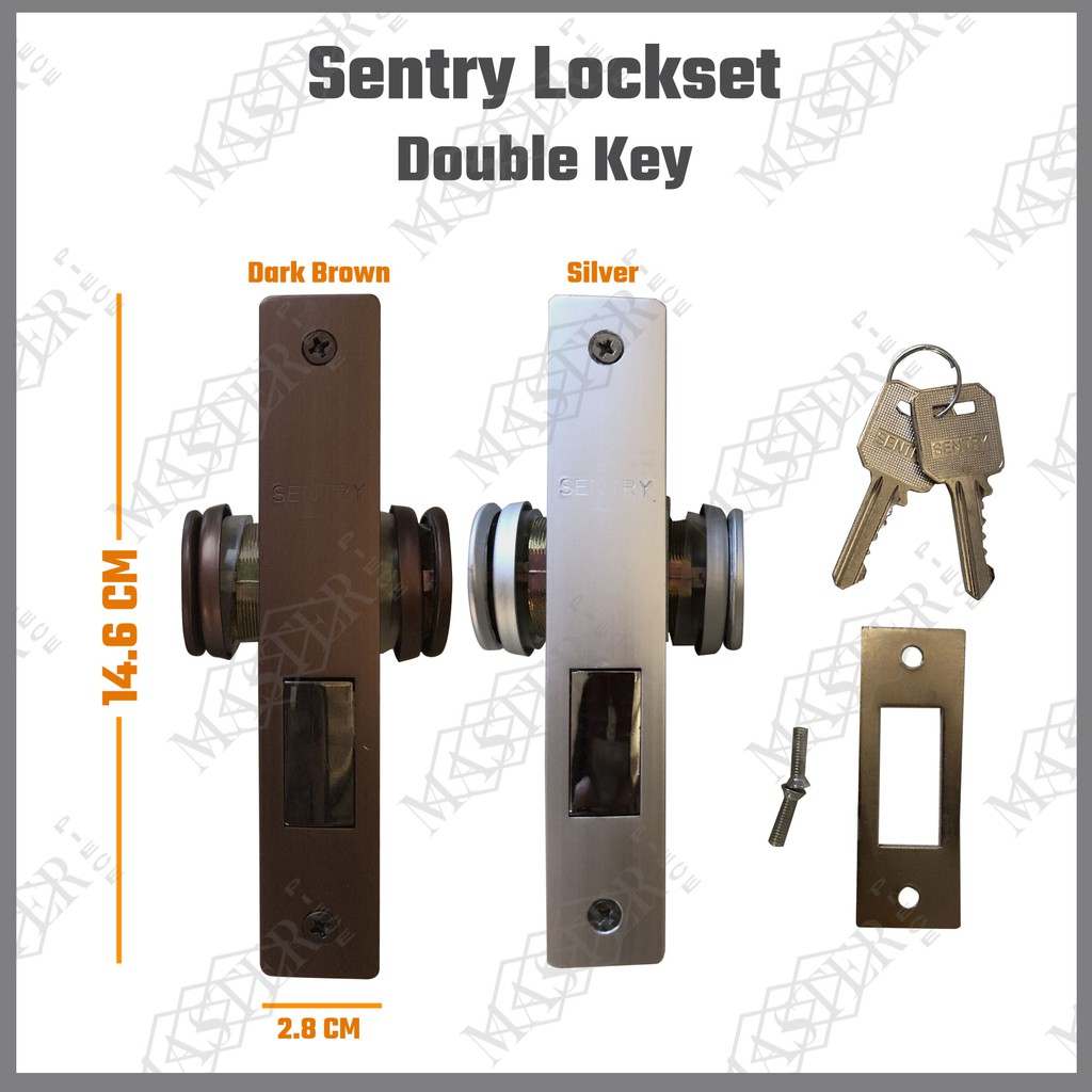 SENTRY Aluminum ED Swing Door Lockset Double Key (Silver/Bronze