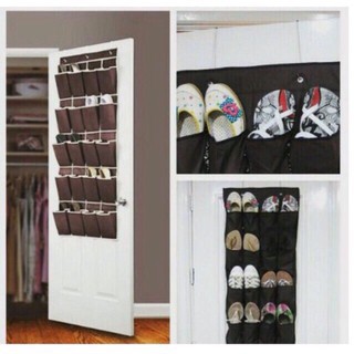 Honey Can Do 16 Pocket Over The Door Shoe Organizer Print Shopee