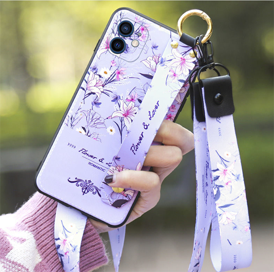 Iphone 12 Mini Pro Max Mini Luxury Case For Girls Aesthetic Strap Blue Green Purple Red Flower Girly Lanyard For Cover Casing Ip12 Ipone 12 Shopee Philippines