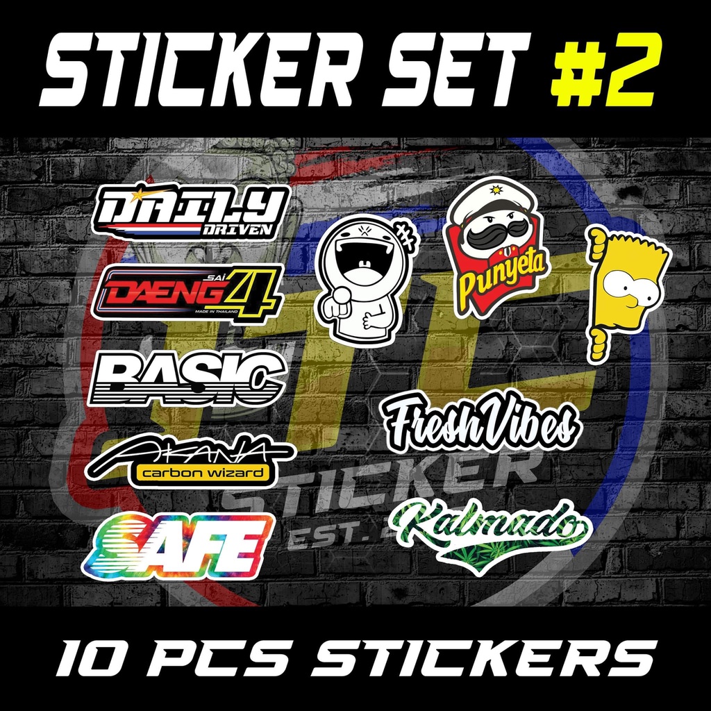 Sticker Set 2 Glossy Bart Safe Basic Daeng Logo Shopee Philippines