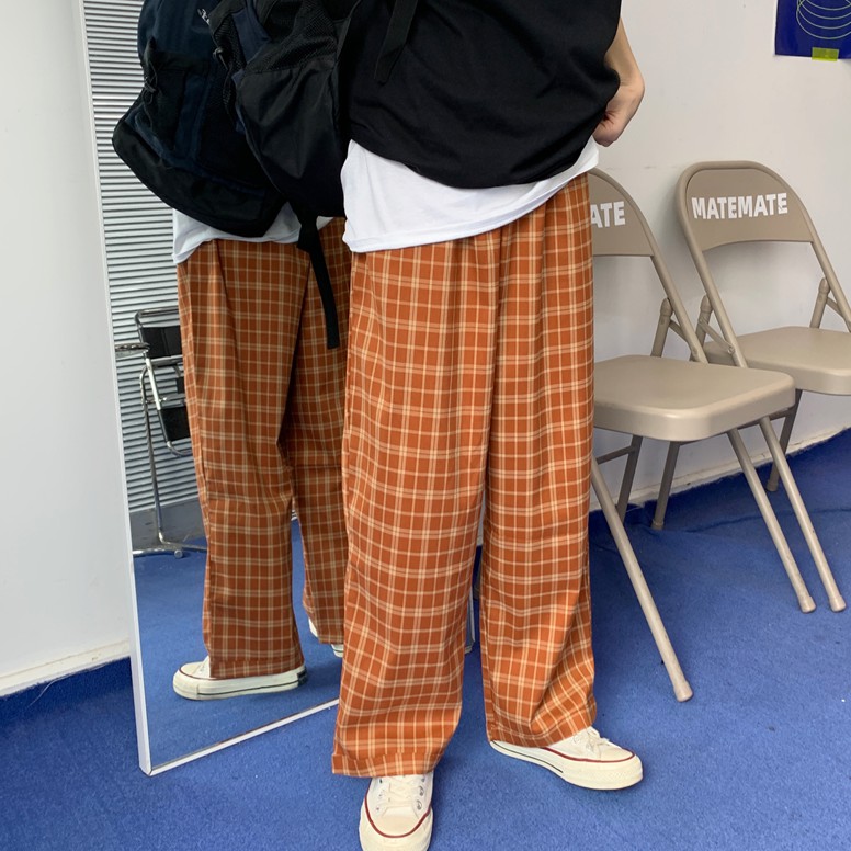 plaid loose pants