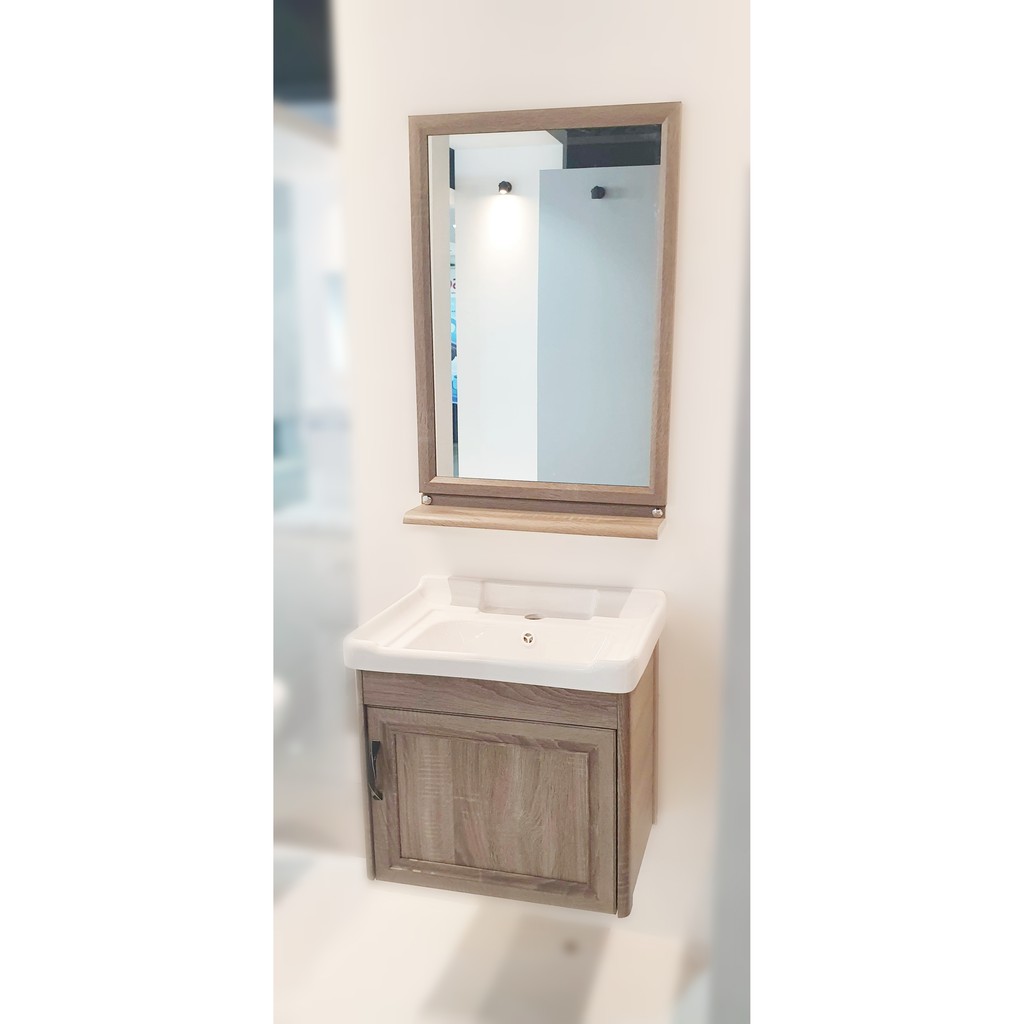 Aluminum Bathroom Vanity Cabinet With Mirror And Ceramic Sink Shopee Philippines