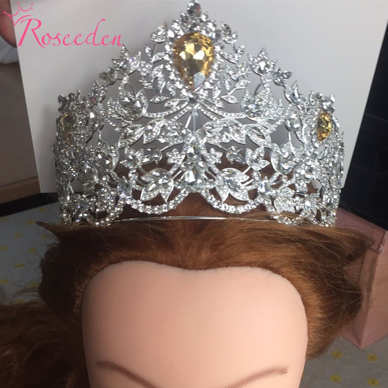 Tear Drop Crystal Tiara Crown Diadem with Rhinestones for Bride Pageant Party Prom 