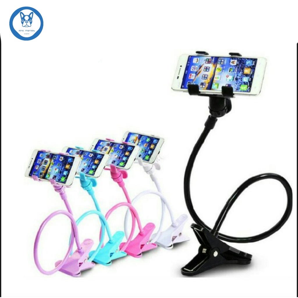 KM Phone Holder Lazy Mount Double Clip Cell Phone Holder Clamp Flexible (COD) Shopee Philippines