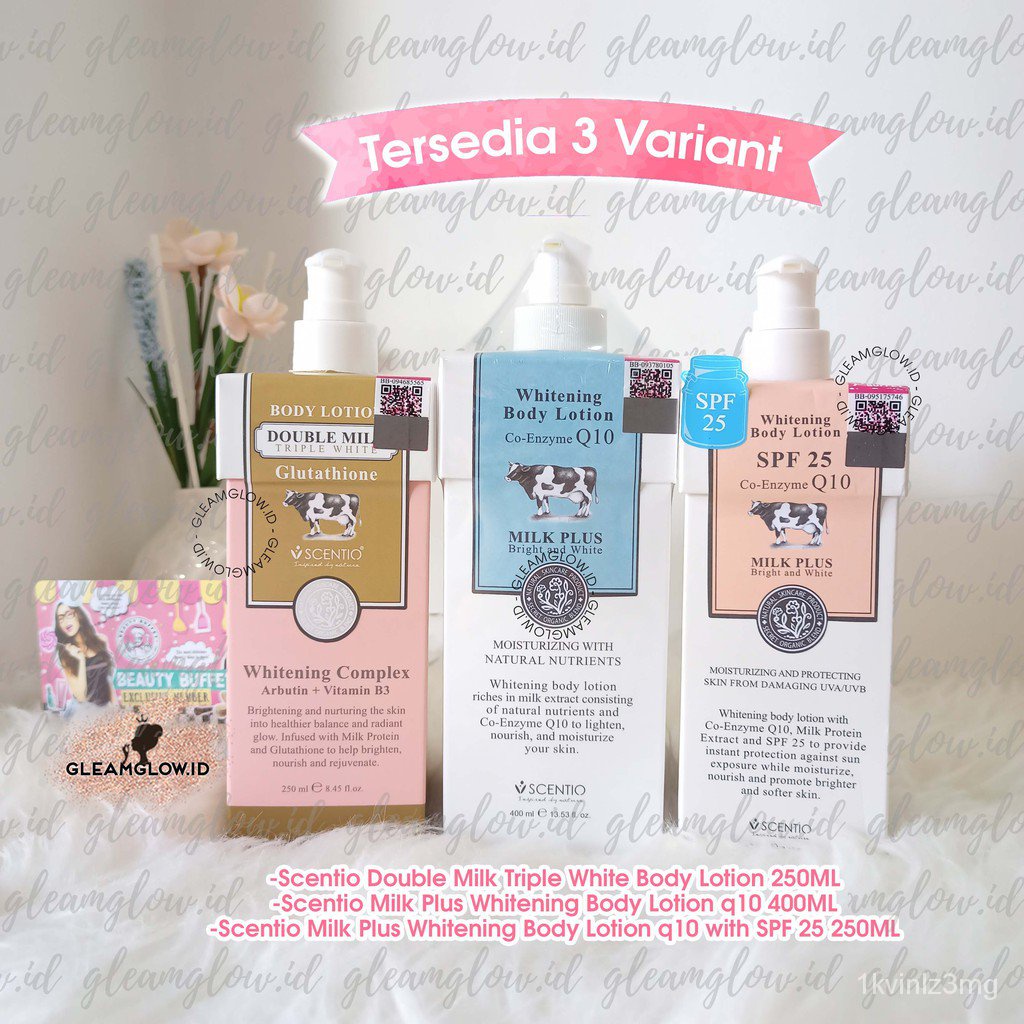 Scentio MILK PLUS WHITENING BODY LOTION Q10 / DOUBLE MILK TRIPLE WHITE