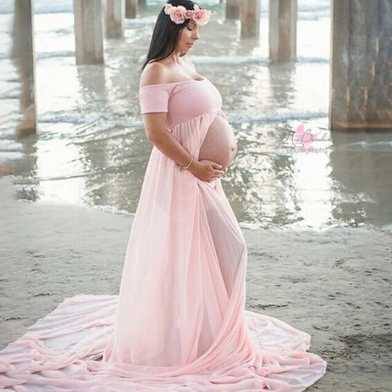 Sexy Maternity Dresses For Photo Shoot Chiffon Pregnancy Dress Photography  Prop Maxi Gown Dresses | Shopee Philippines
