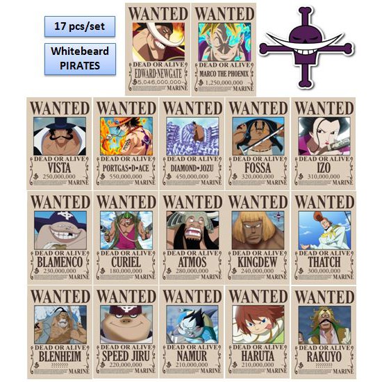 17 Pcs Set One Piece Whitebeard Pirates Yonko Emperor Edward Newgate Marco Portgas D Ace Jozu Izo Shopee Philippines