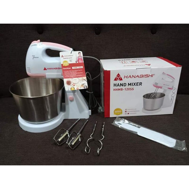 HANABISHI HAND MIXER WITH STAINLESS BOWL(HHMB120SS) Shopee Philippines