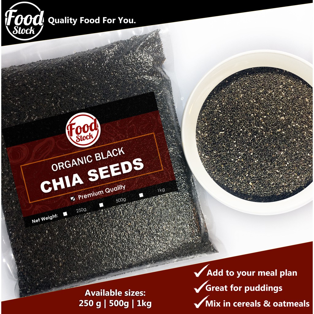 Organic Black Chia Seeds (250g, 500g, 1kg) | Shopee ...