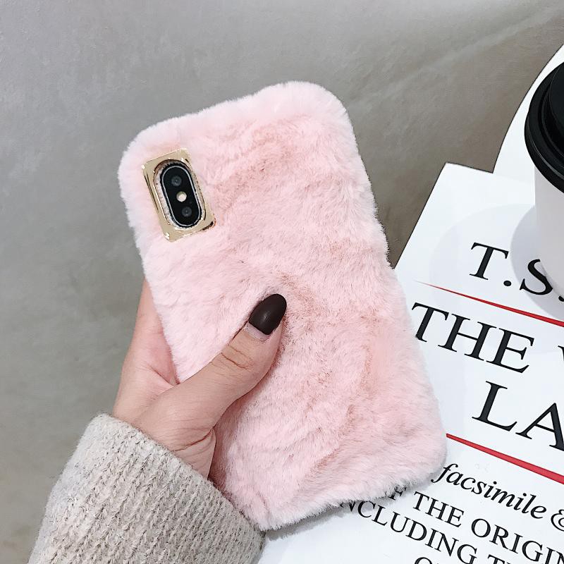 Furry Case Iphone 14 13 12 11 Pro Max Xr X Xs Max 7 8 6 6s Plus Fluffy Plush Warm Rabbit Fur Hair Soft Cover Shopee Philippines