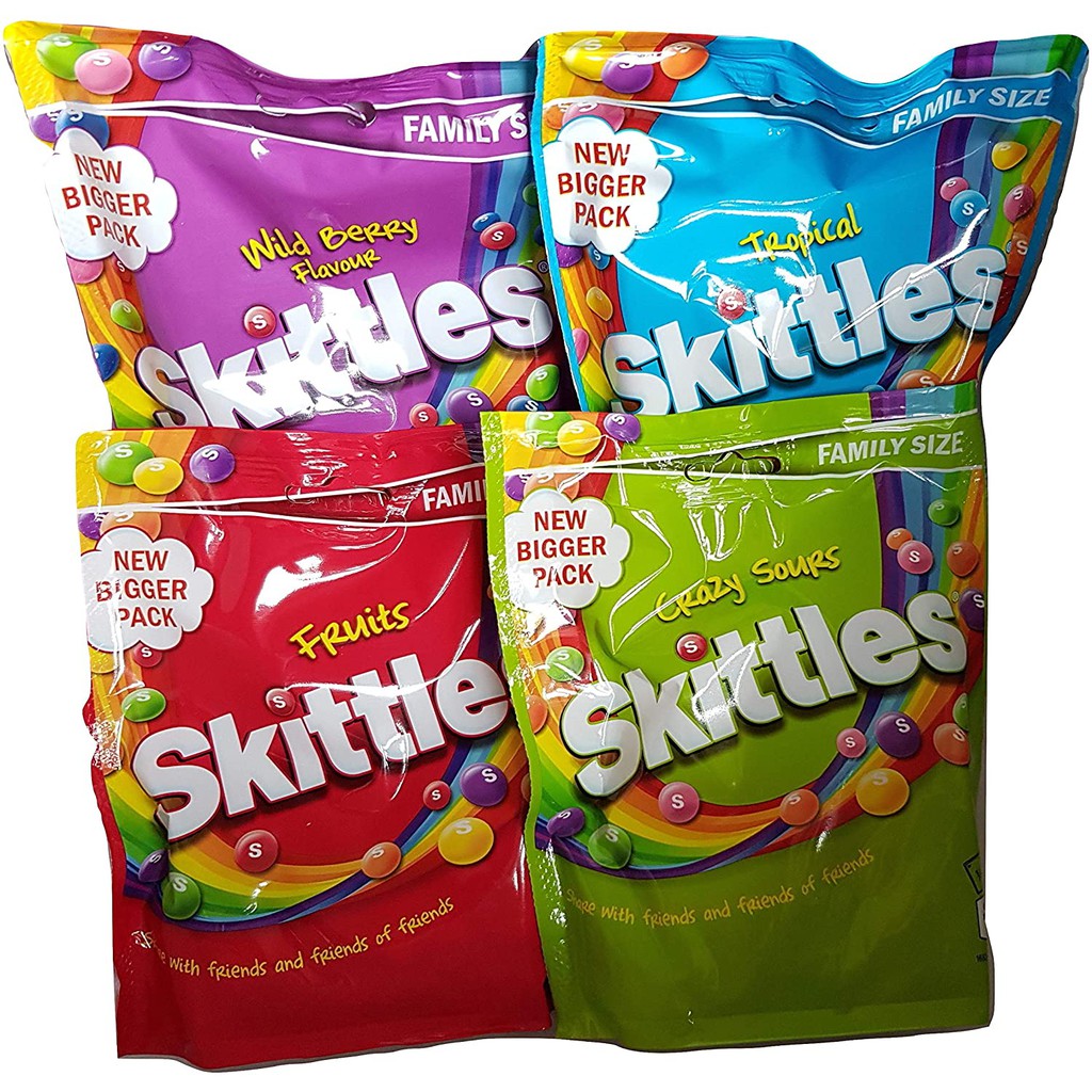 Skittles Rainbow Chewy Candy Family Size (196g) Tropical / Wild Berry