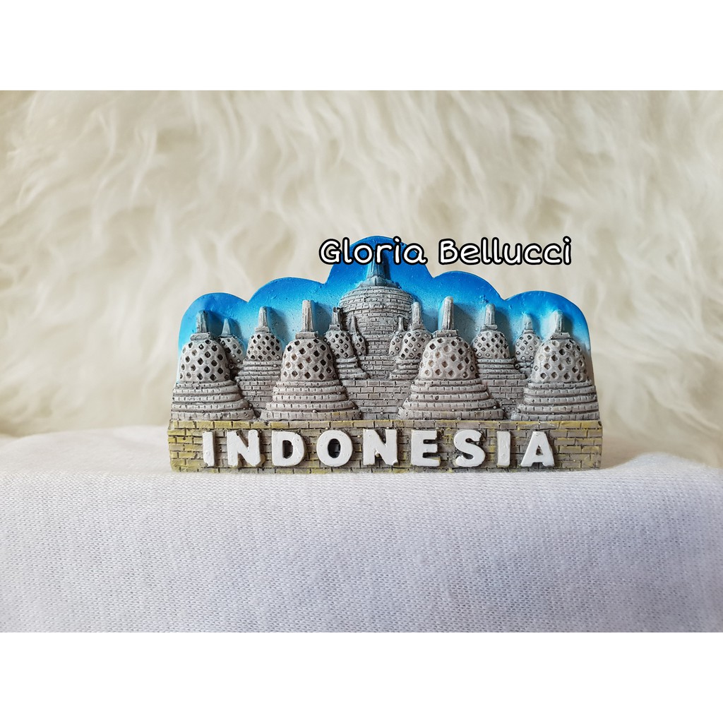 Souvenir By 2 Borobudur Patch Magnetic Refrigerator Magnet Mancanegara ...