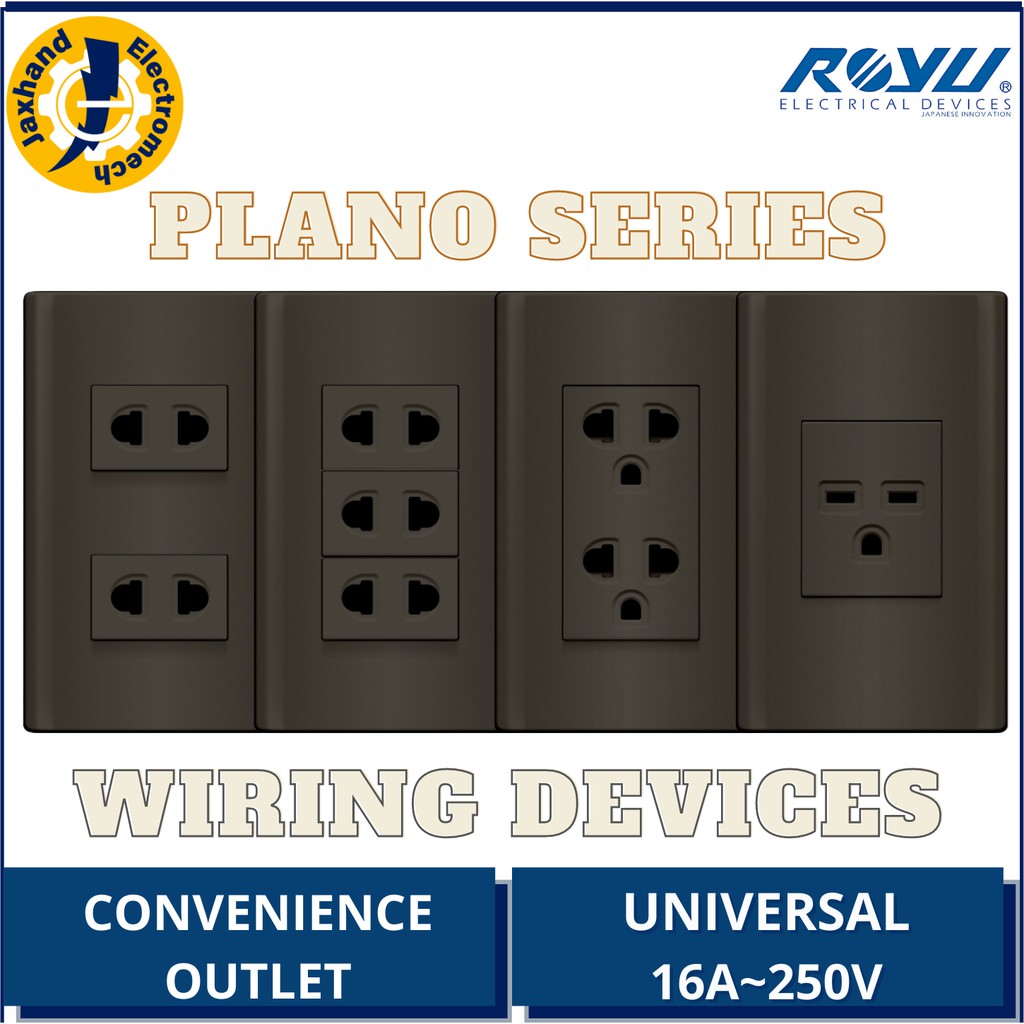 Royu Convenience Outlet Plano Series Dark Gray 15A250V Shopee