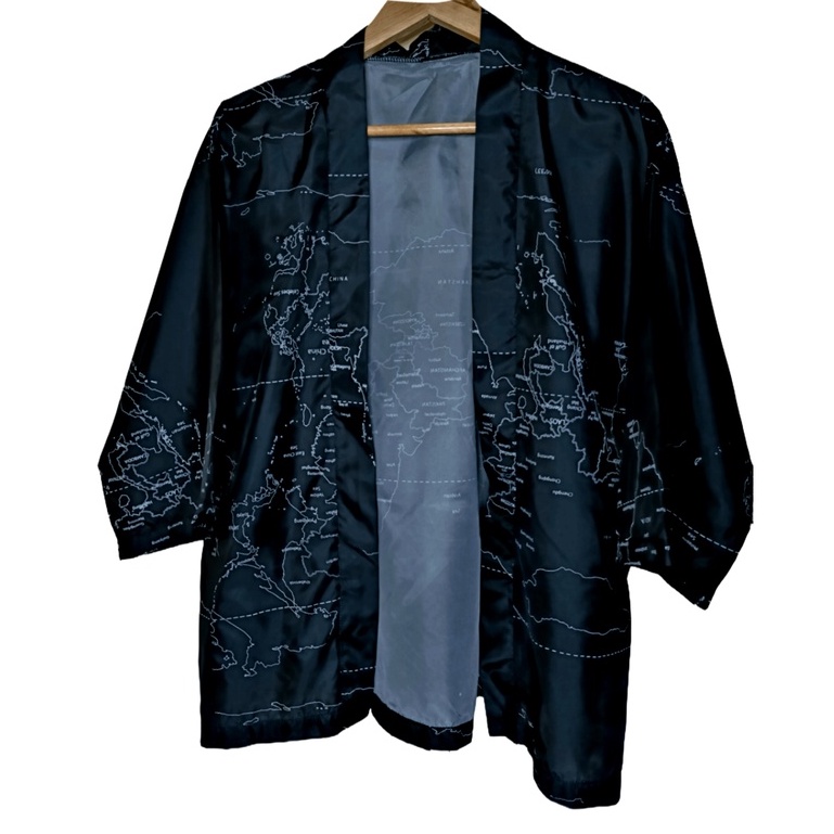 Japanese Kimono Cardigan Unisex (LIMITED EDITION) BLACK MAP