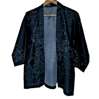 Japanese Kimono Cardigan Unisex (LIMITED EDITION) BLACK MAP #1