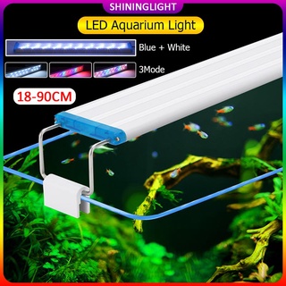 fish tank ♚LED Aquarium Lamp 18-90cm Tricolor Fish Tank Light 3 Modes Colorful Aquarium Lighting✡