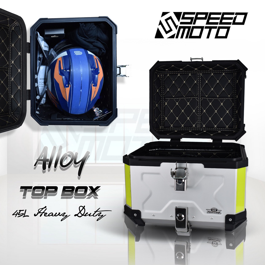 MOKOTO ALUMINUM ALLOY TOP BOX 45LITERS FOR MOTORCYCLE / REAR TAIL BOX