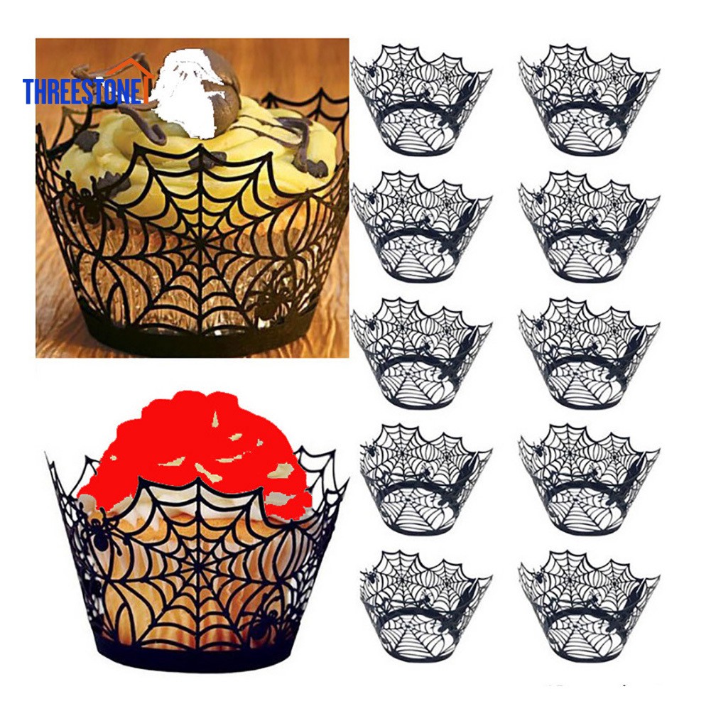 TS 12Pcs Spiderweb Castle Cupcake Wrapper Paper Decor Baking Supplies |  Shopee Philippines