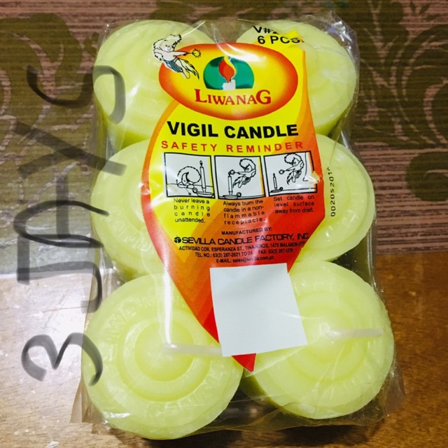 Liwanag Citronella Vigil Candle per pack (6’s) | Shopee Philippines