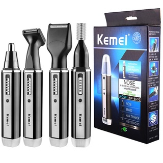 KEMEI 4 in 1 Portable Nose Hair Trimmer Stainless Washable Beard Razor for Men Removal Tools KM-6630