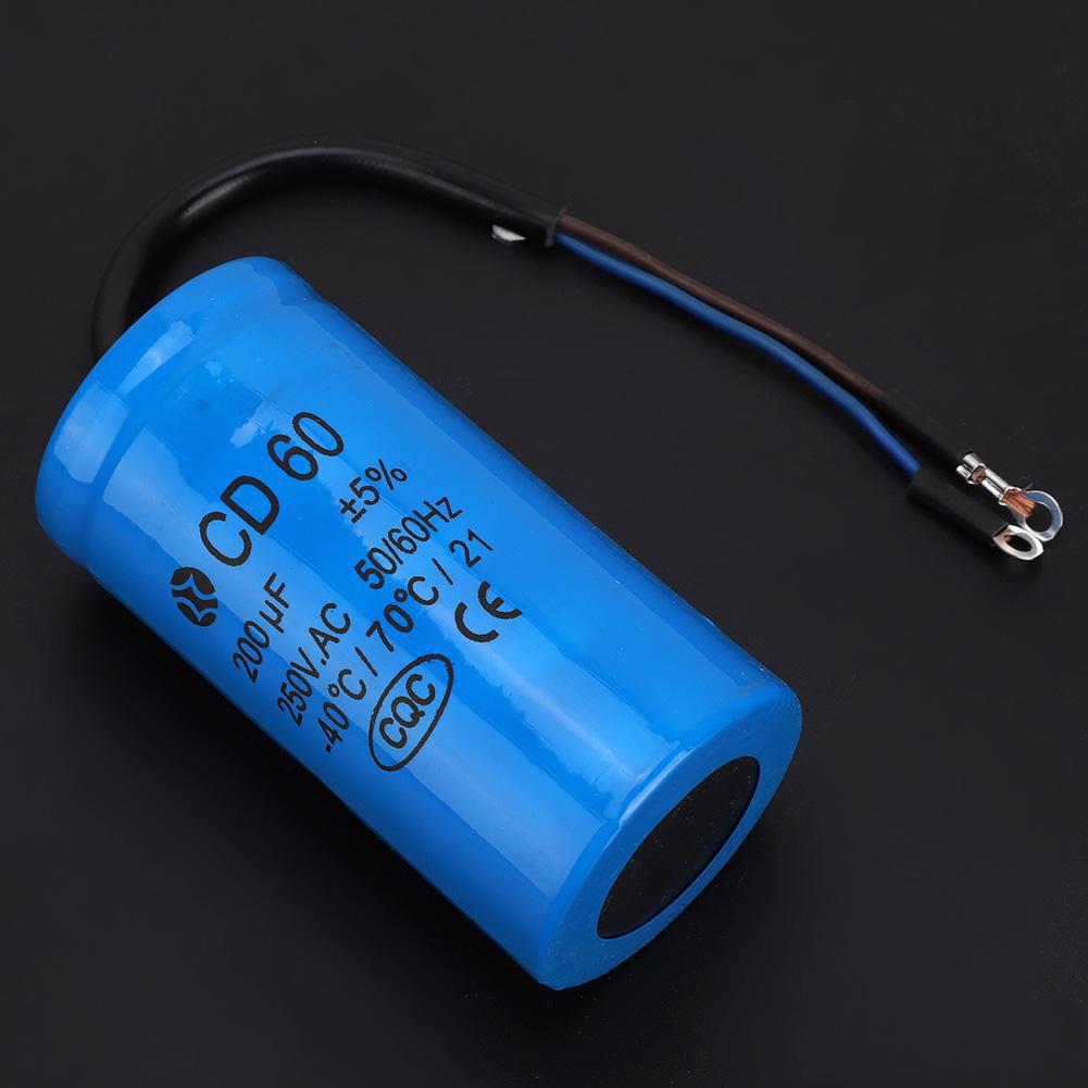 [ Ready Stock ] CD60 Run Capacitor 250VAC 200uF 50/60Hz with Wire Lead