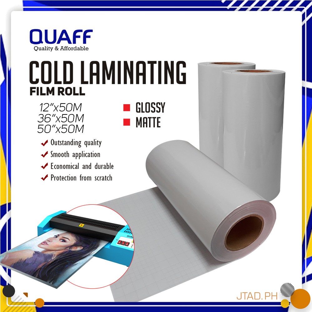 QUAFF Cold Laminating Film / Photo Top Roll ( 12inches * 50meters