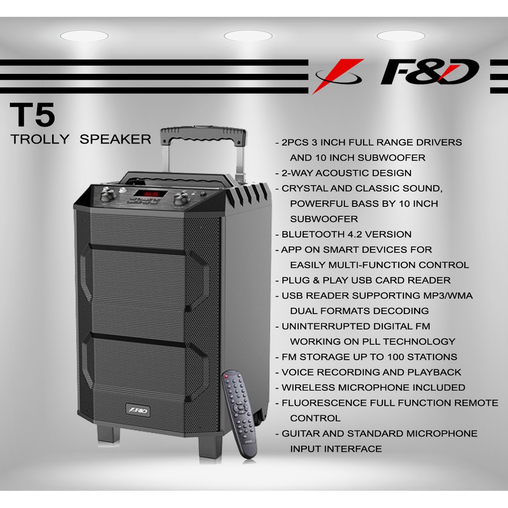 f&d trolley speaker t5