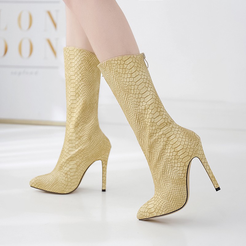 yellow stiletto boots