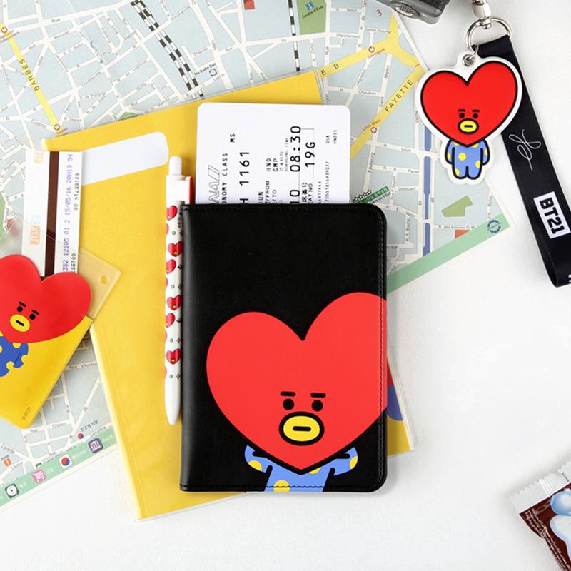 KPOP BTS BT21 PU Leather Travel Passport Holder ID Card Bag Shopee Philippines