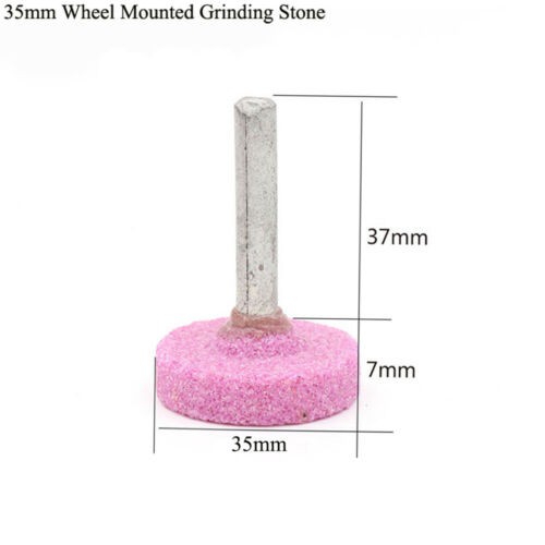 2 x Mounted Grinding Stone Point 16-40mm Abrasive Wheel 6mm Shank Drill Grinder