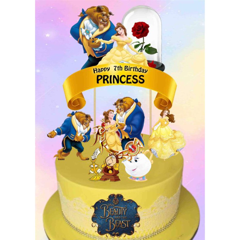 Beauty and The Beast Theme Customized Cake Topper | Shopee Philippines