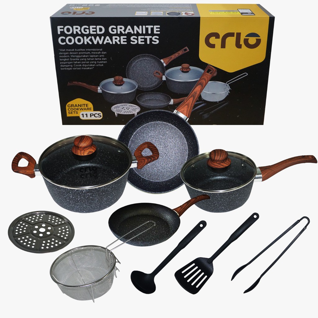 Pot Set Premium Crio Royal Stone Granite Cookware Set Shopee Philippines