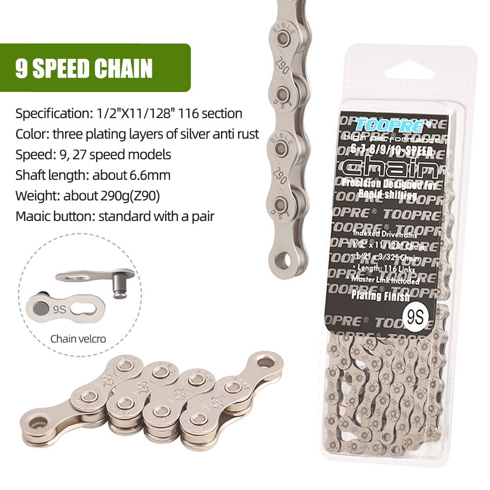 Silver Electroplated Anti-rust 6-7-8/9/10 Speed Mountain Road Bike Chain 