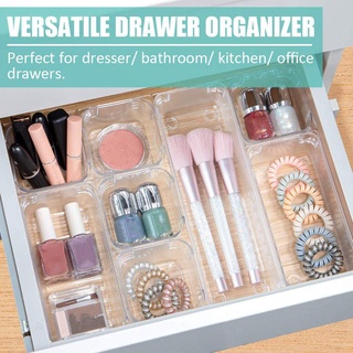 22 PCS Drawer Organizer - Makeup Drawer Organizer 5 Size Plastic Acrylic Drawer Organizer Versatile Kitchen Office #3
