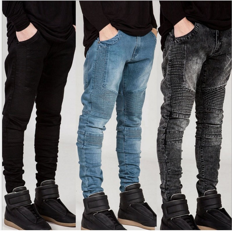 black ripped biker jeans