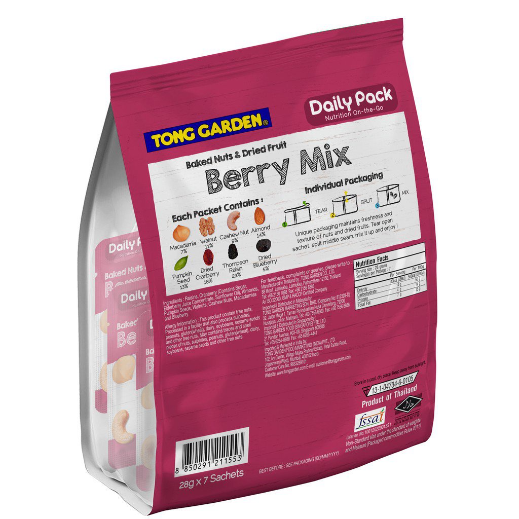Tong Garden Nutrione BERRY MIX Daily Pack Mixed Nuts 28g x 7sachets