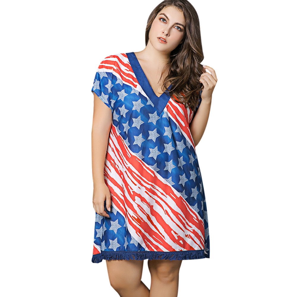 flag dress plus size
