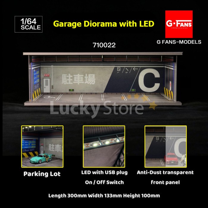Gfans Models 1/64 Diorama Diecast Japan Parking Lot with LED Shopee