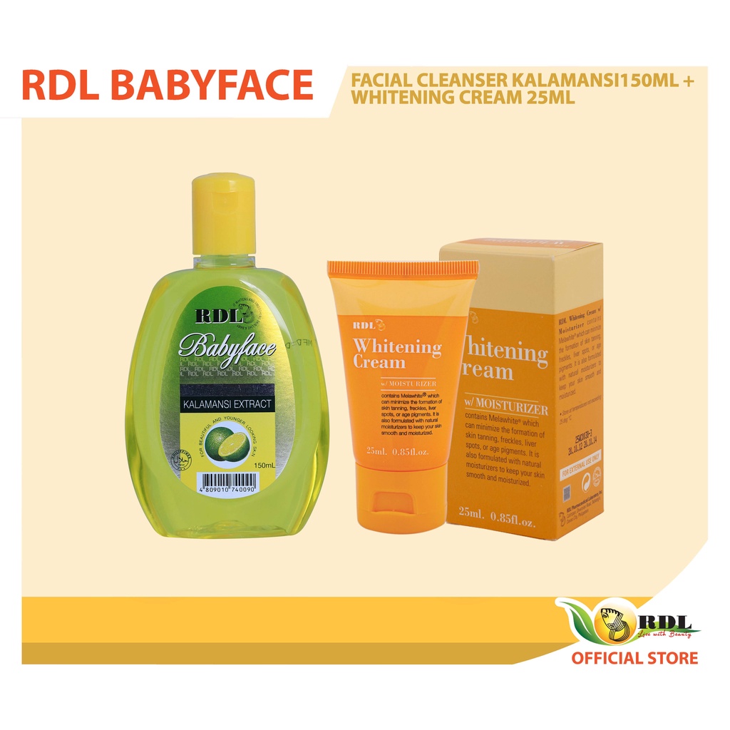 RDL Babyface Kalamansi Facial Cleanser 150ml and RDL Whitening Cream