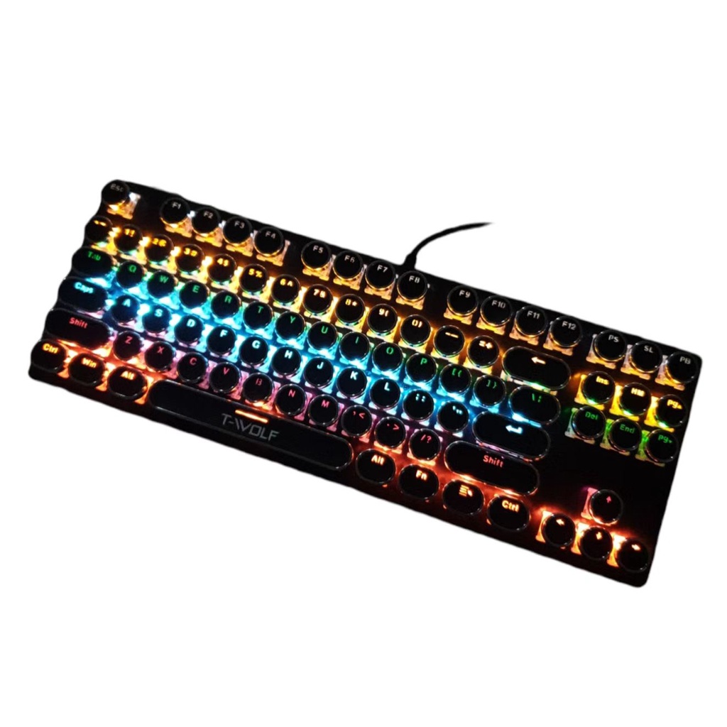 Floating Keycap Punk Mechanical USB Wired Gaming Keyboard With RGB
