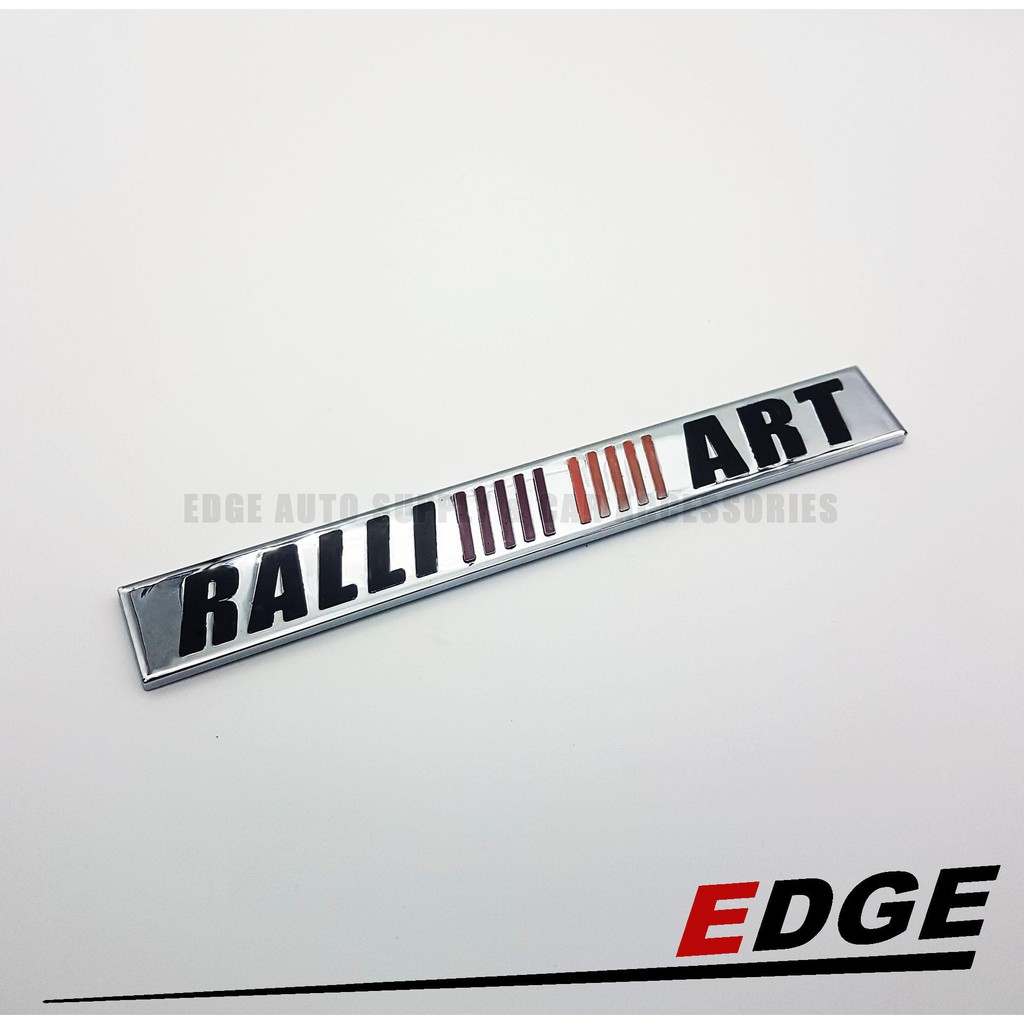 Emblem Ralliart Chrome 2x16cm Mitsubishi Ralli Art Adhesive Ready Sticker Name Plate Word Shopee Philippines