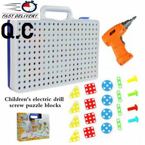 assembled building blocks electric drill toy for kids