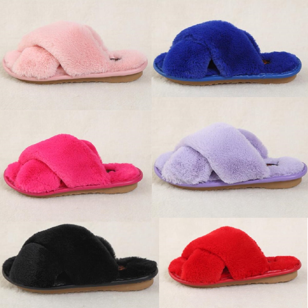 Women Winter Slippers Floor Shoes Fur 