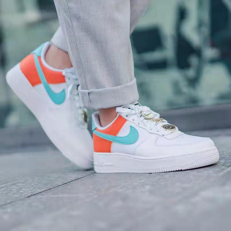 nike air force 1 orange and white