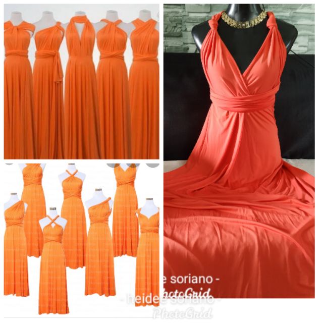 orange spandex dress