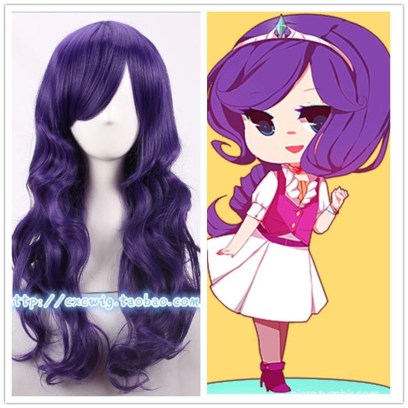 Cos Wig 60cm Purple Long Curly Hair My Little Pony Cosplay Wig