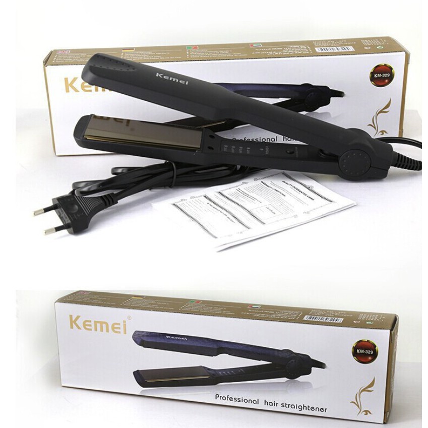 Kemei Flat Iron Straightening Iron Fast Warm Thermal Heating Plate Straight Hair Styling Tool KM-329 #8