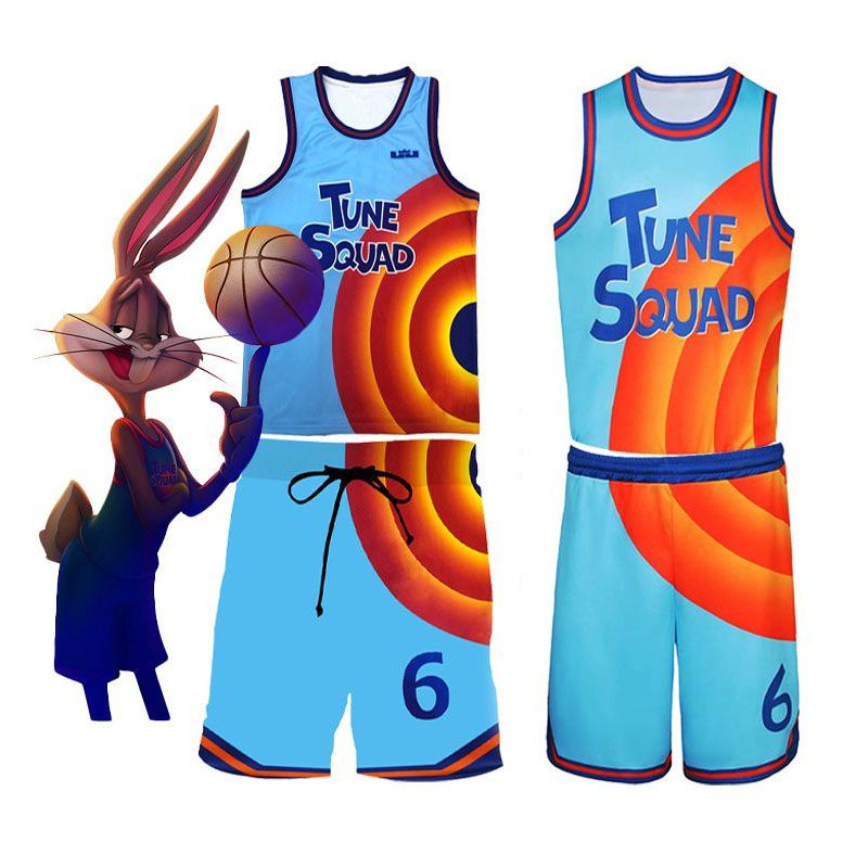 Children Space Jam Cosplay Movie Basketball Jersey Set Sports Air Slam