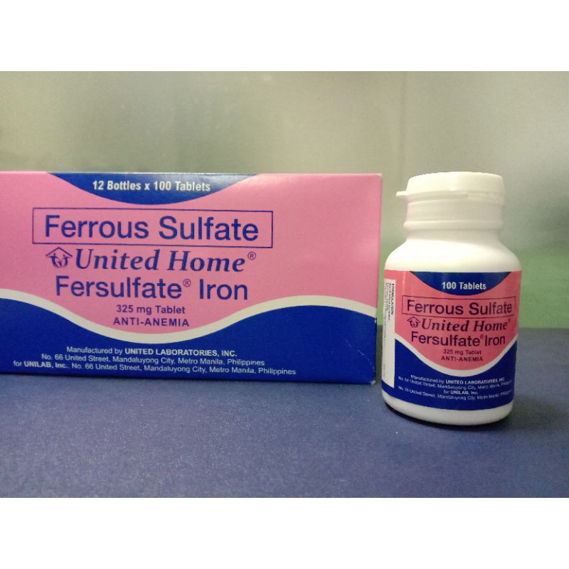 United Home Ferrous Sulfate Tab 100's | Shopee Philippines